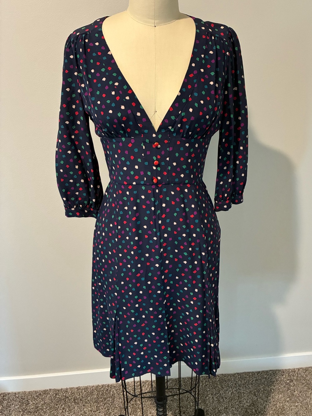 Marc by Marc Jacobs printed navy silk dress